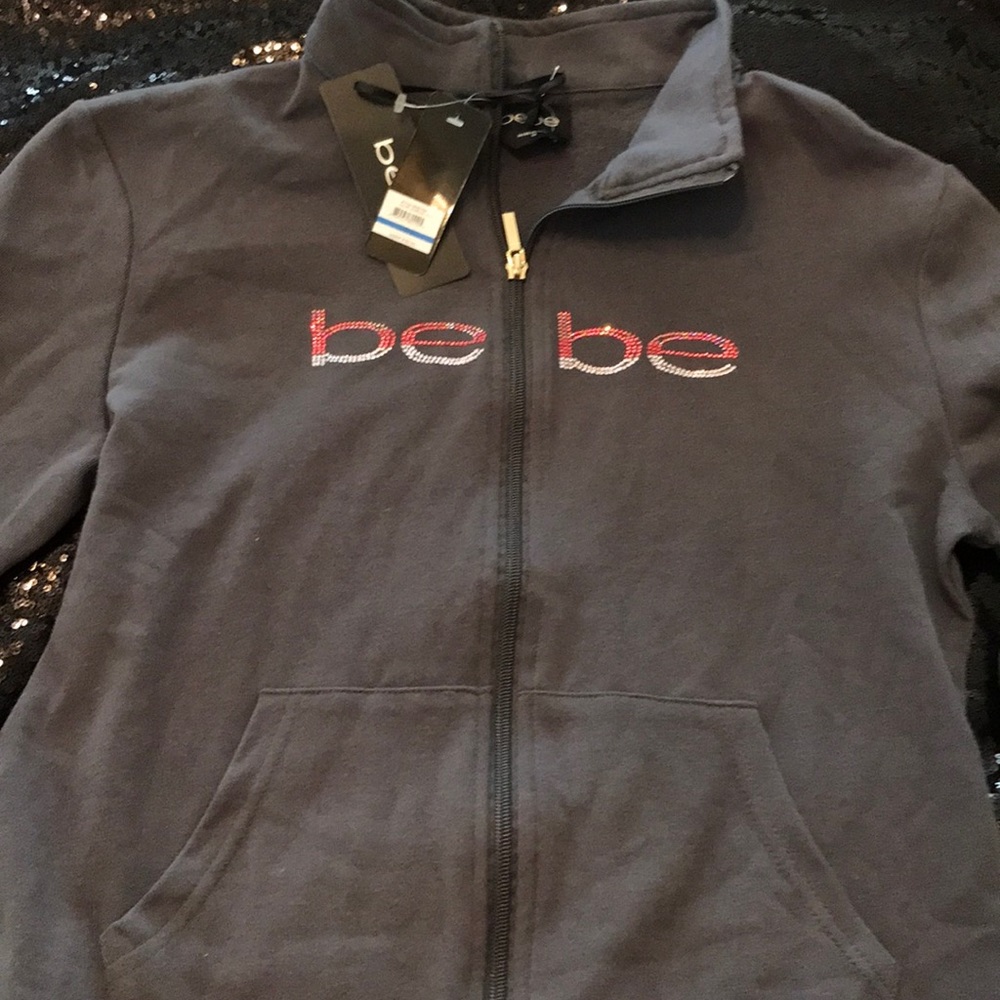 Be BE zippered jacket NWT NEW rhinestones xl BeBe